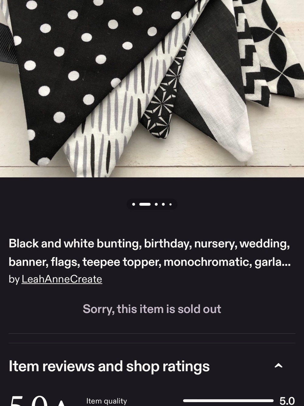 Black & White Bunting Banner - Polka Dot and Geometric Flags